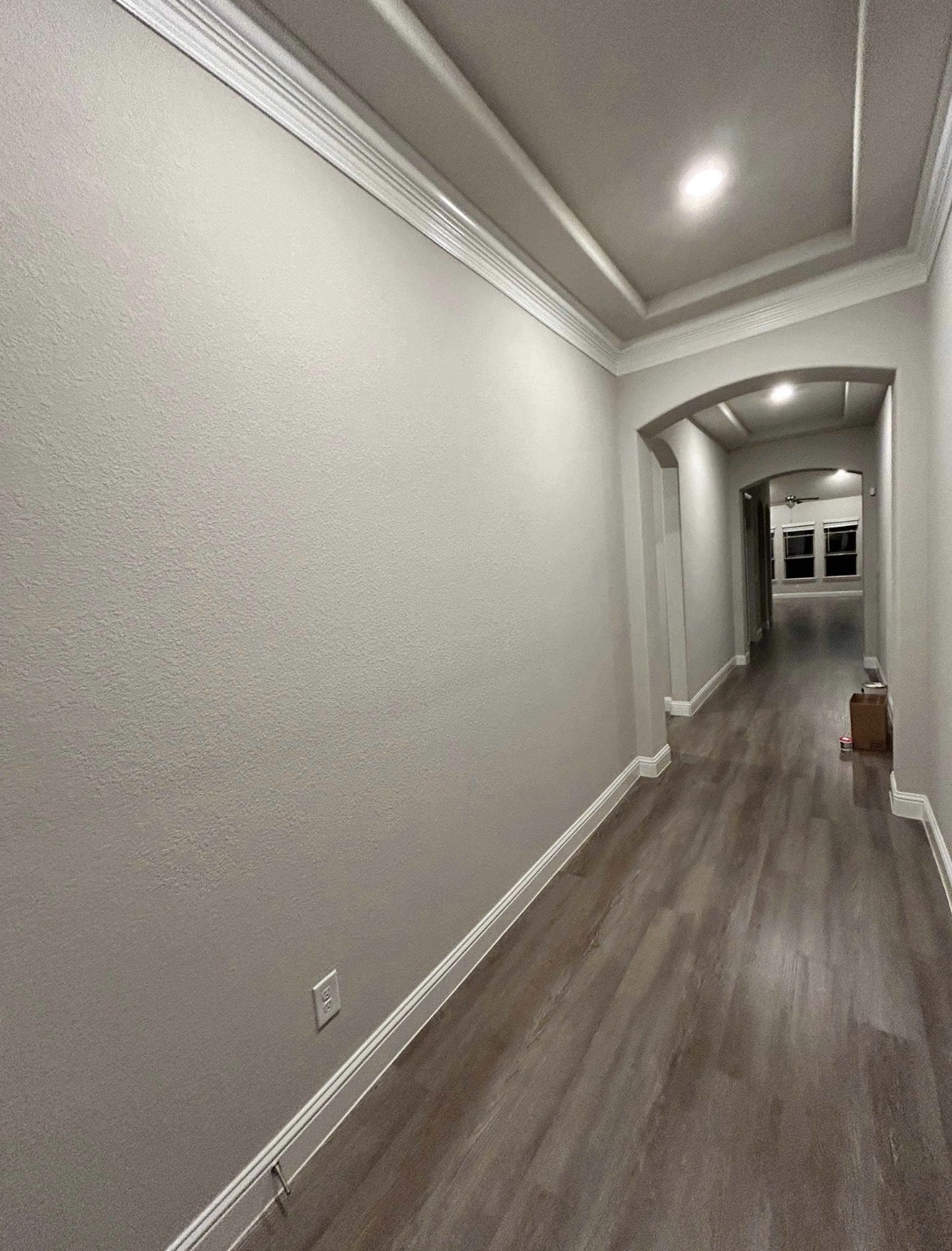 Painted hallway with trim